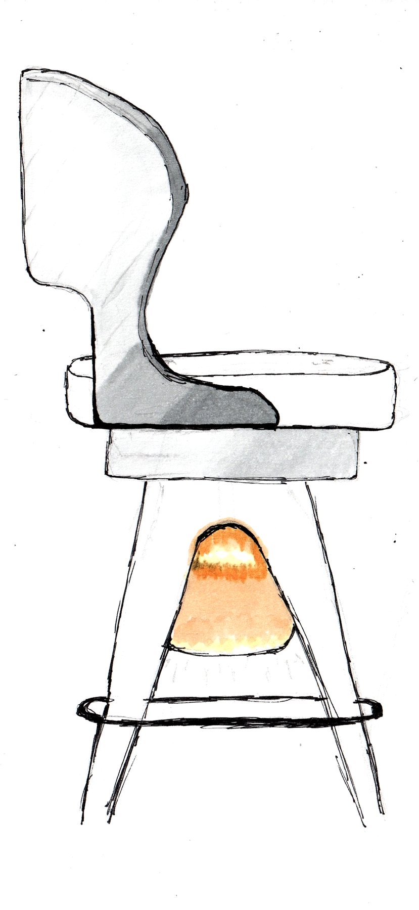 Aura Stool, final design sketch